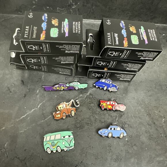 Disney Jewelry - Set of 6 w/ Chaser - Disney Loungefly Pixar Cars Ramone Flo Chaser Pin Mater
